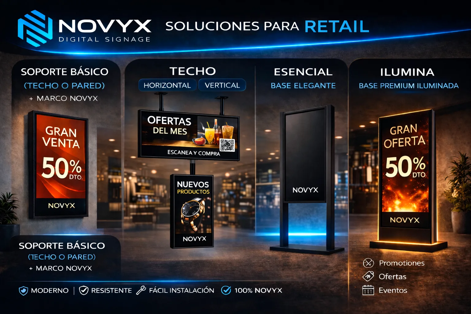 Pantallas DINOVYX para retail